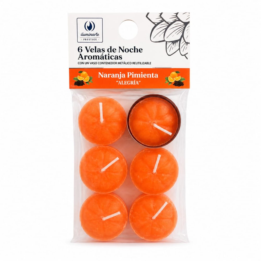 Velas Aromáticas x 6 Naranja Pimienta
