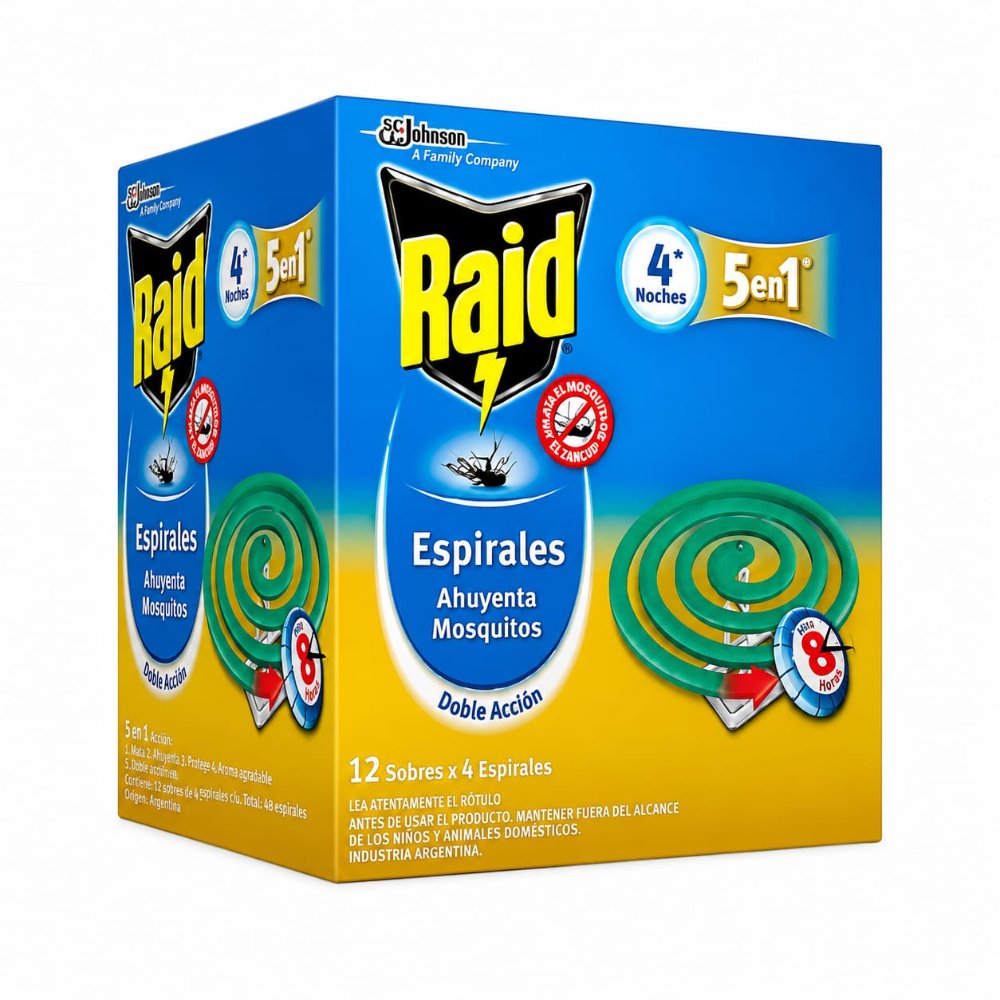Raid espiral caja 12 sobres x 4 espirales