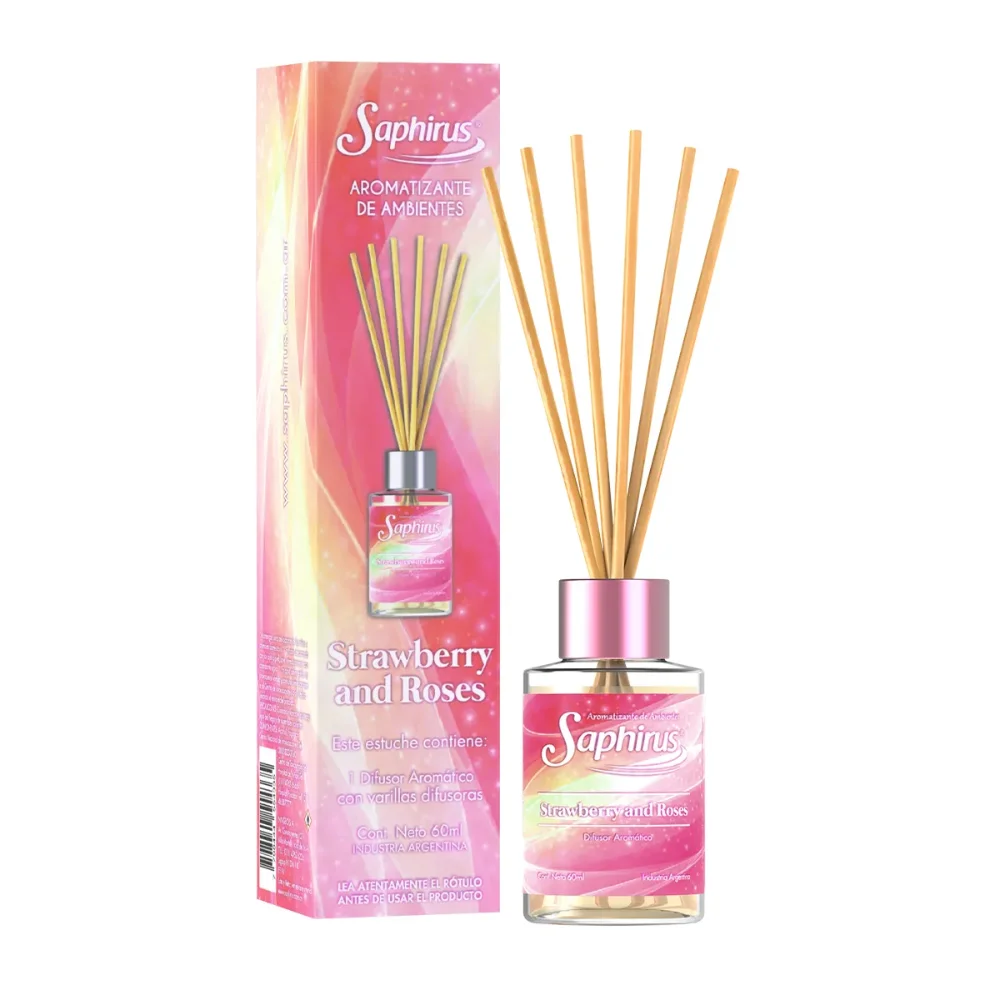 Difusor Saphirus x 60 ml Fresa y Rosa