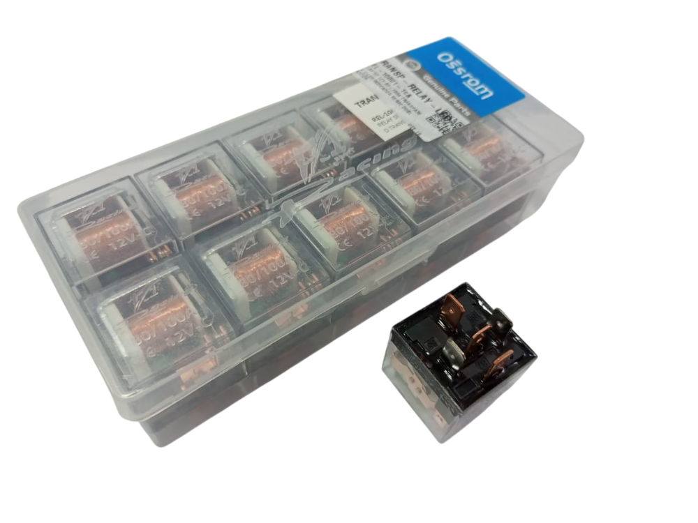 1-138B RELAY 5 PATAS 12v TRANSPARENTE 80-100AMP 1914 UND PRES.10 10001-1 OSSROM