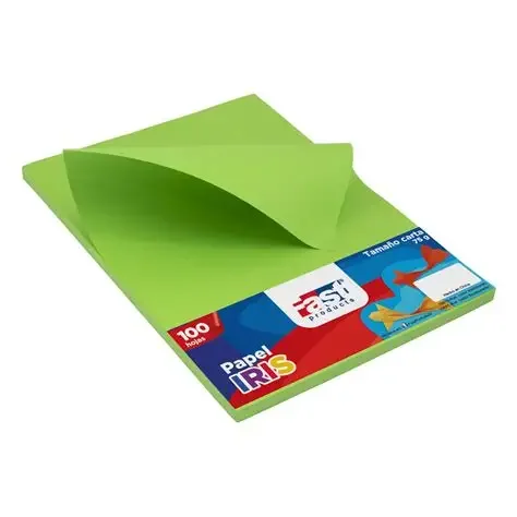PAQ*100 HOJAS IRIS CARTA VERDE LIMON