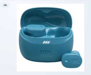 AUDIFONOS JBL TUNE BUDS 2 INALÁMBRICO CON CANCELACION DE SONIDO JBLTBUDS2TQEAM TURQUESA