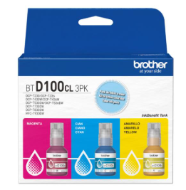KIT DE TINTA 3 RECARGAS BROTHER BTD100CL3PKMEX INKBENEFIT CIAN / MAGENTA / AMARILLO
