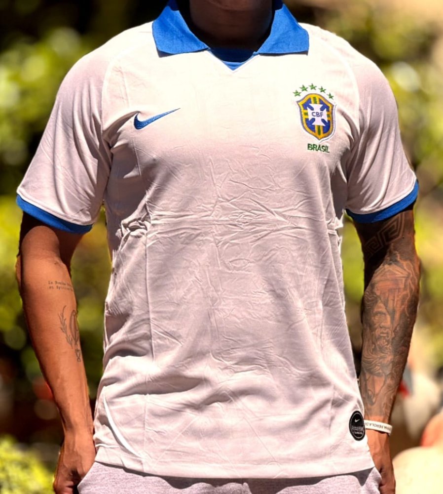 Camisa Seleção Brasileira Branca Viagem - MASCULINA