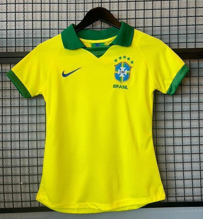 Camisa Seleção Brasileira Amarela Linha Nacional Premium - FEMININA