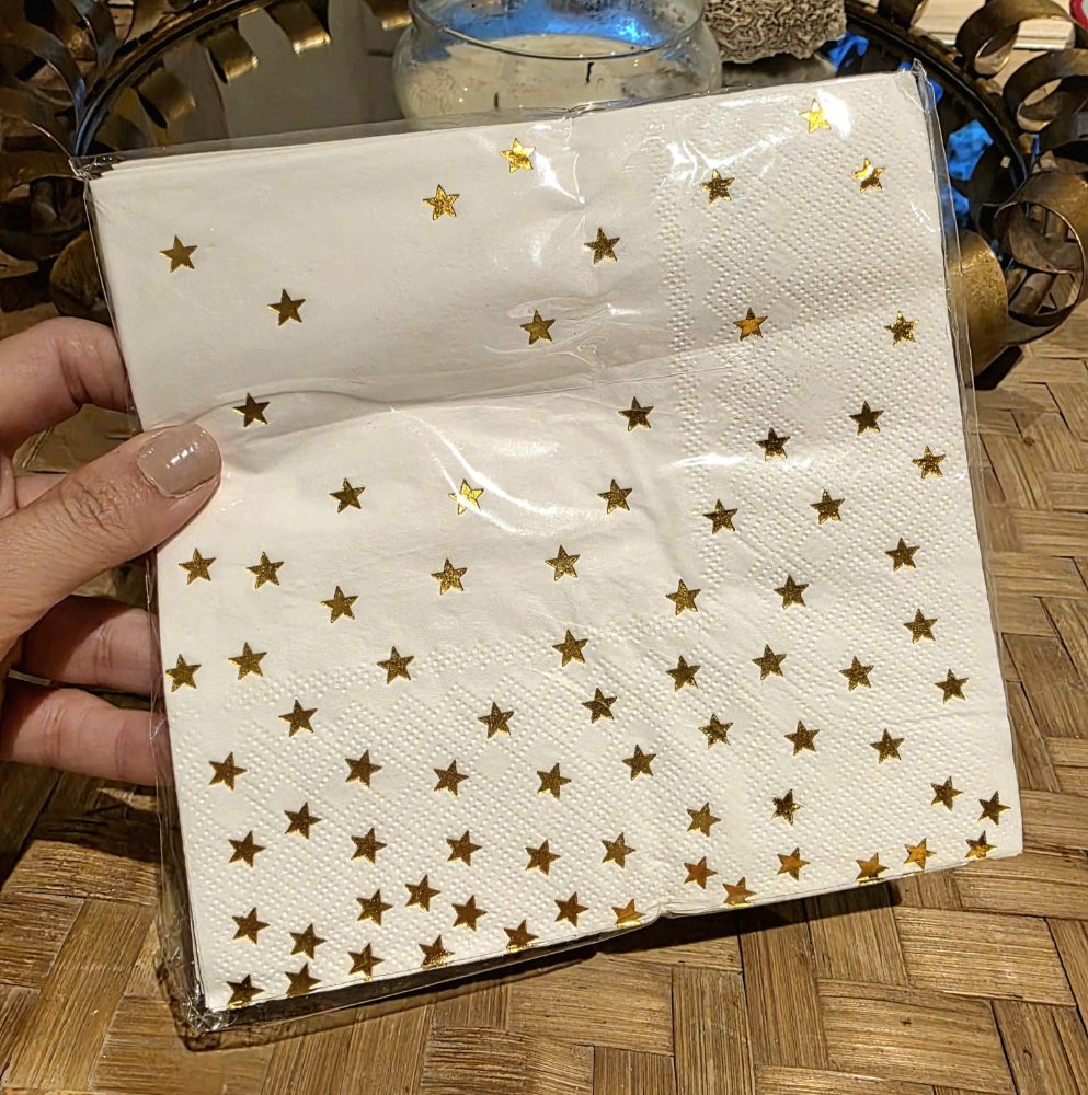 Servilleta Estrellita Dorada x 12 u