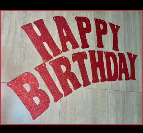 BANDERÌN HAPPY BIRTHDAY ROJO