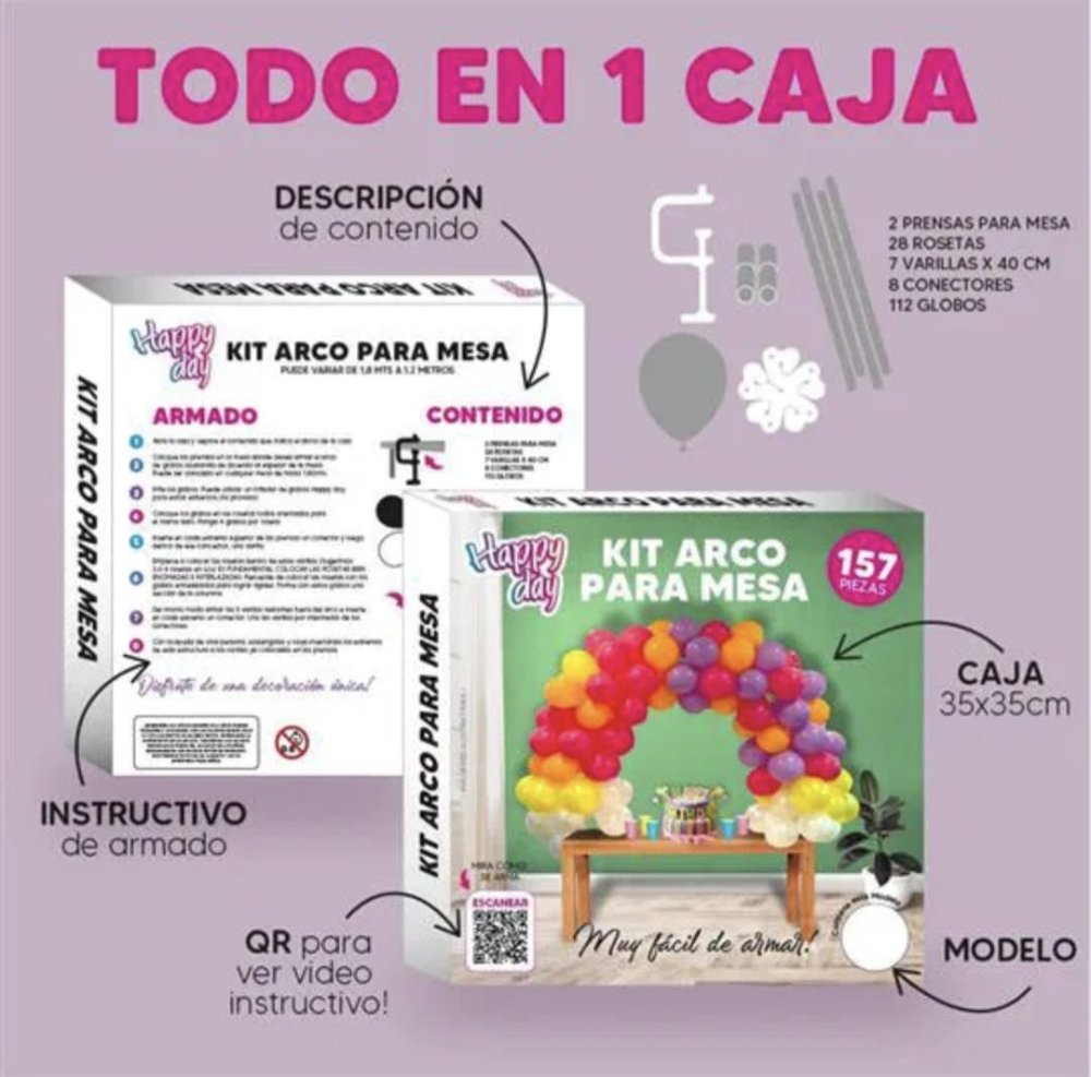 Kit Arco para Mesa Multicolor