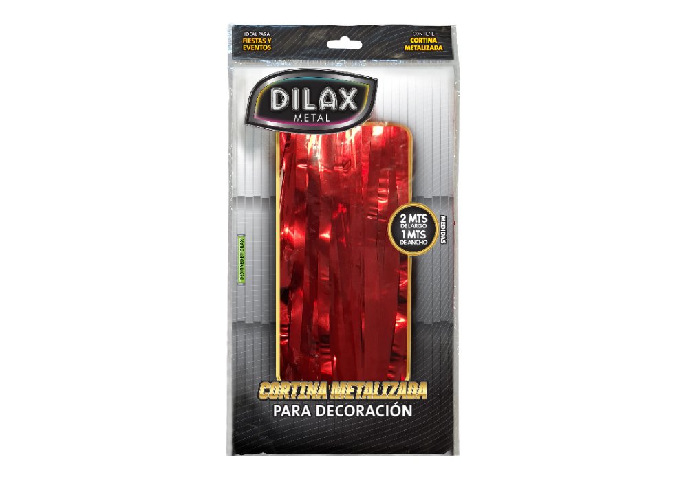 Cortina Metalizada Rojo  Dilax