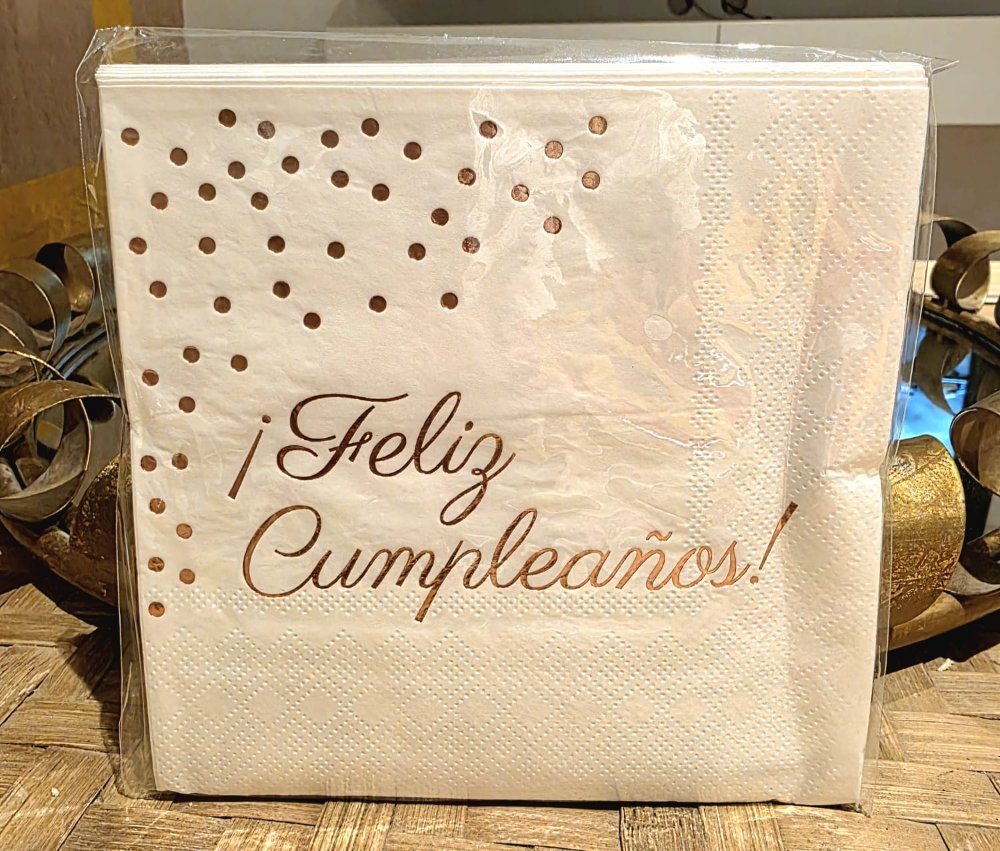 Servilleta Feliz Cumpleaños Rose Gold x 12 u