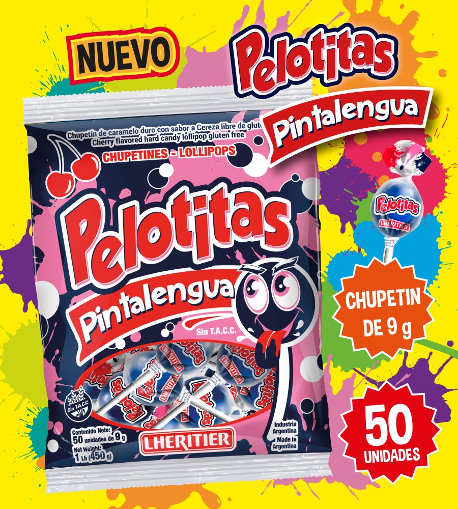 Chupetín Pelotitas Pintalenguas