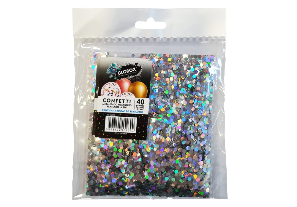 Confetti Laser Plata Globox 40 gr