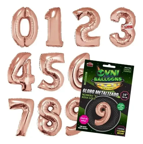 Globo Numero 34" Rose Gold