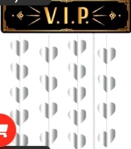Deco Puerta Vip Corazón Plata Metalizado