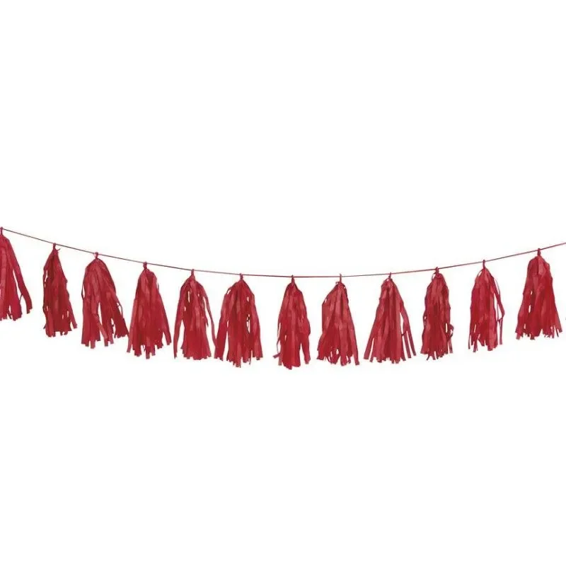 Guirnalda Borlas Rojo Iridiscente