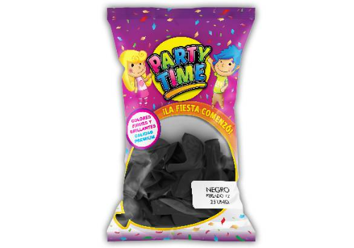Party Time - Globos Perlados Negro 12" x25 unidades