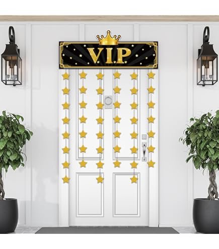 Deco Puerta Vip Estrella Dorada Metalizada