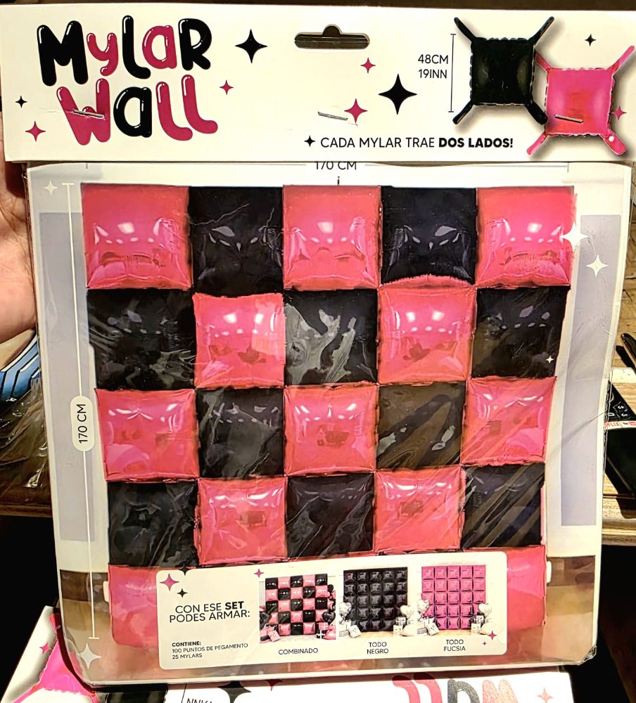 Mylar Wall Fucsia y Negro