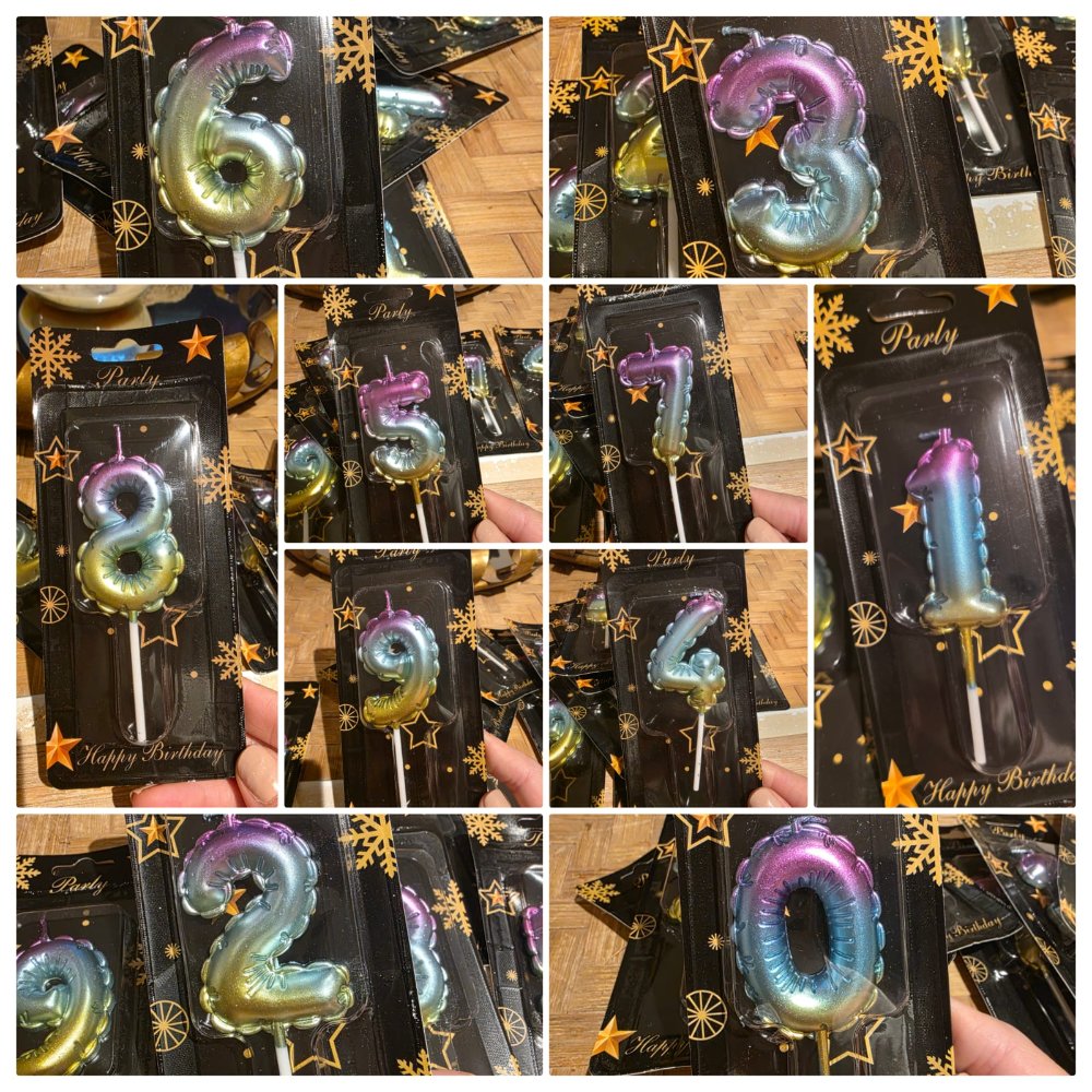 Vela Mylar Multicolor del 0 al 9