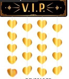Deco Puerta Vip Corazón Dorado Metalizado