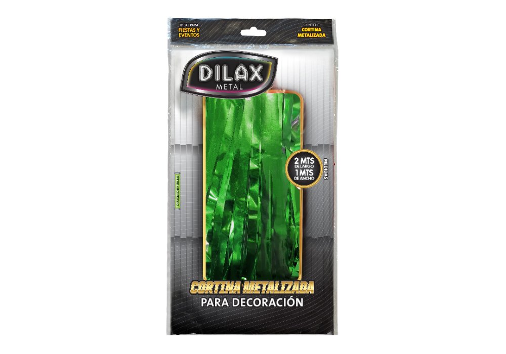 Cortina Metalizada Verde Dilax