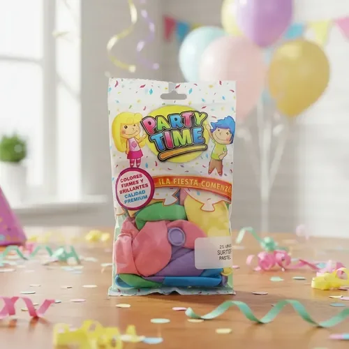 Party Time - Globos Surtido Pastel 9" x 25 unidades