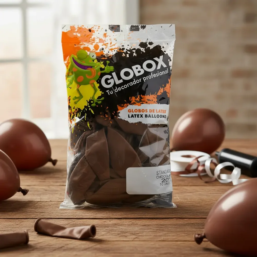 Globox Chocolate 20" Standard x 10 unidades