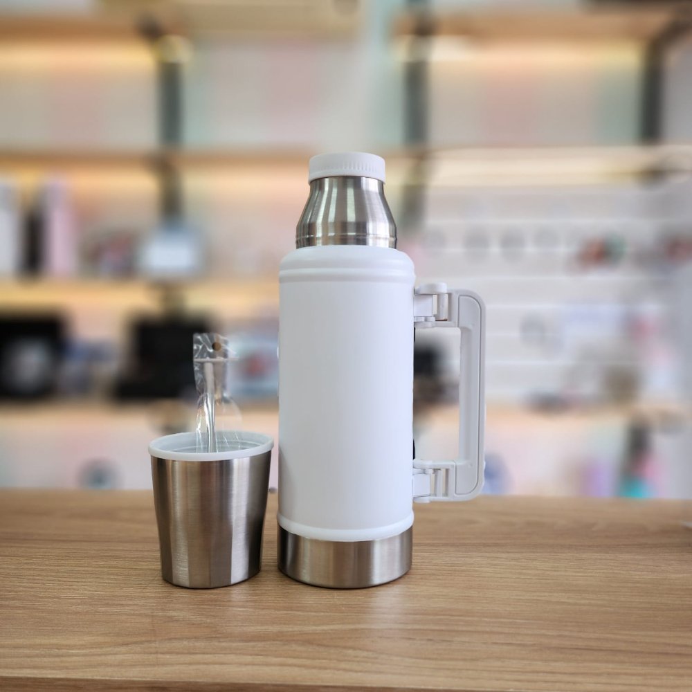 Termo Matero Blanco 1L Acero Inoxidable