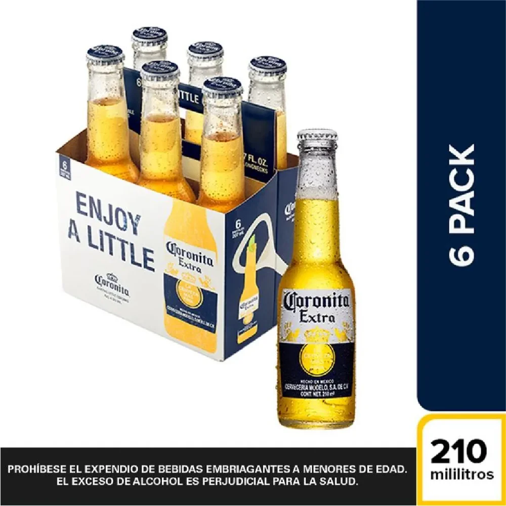 Cerveza Coronita No Retornable 210cm3 x6 uds
