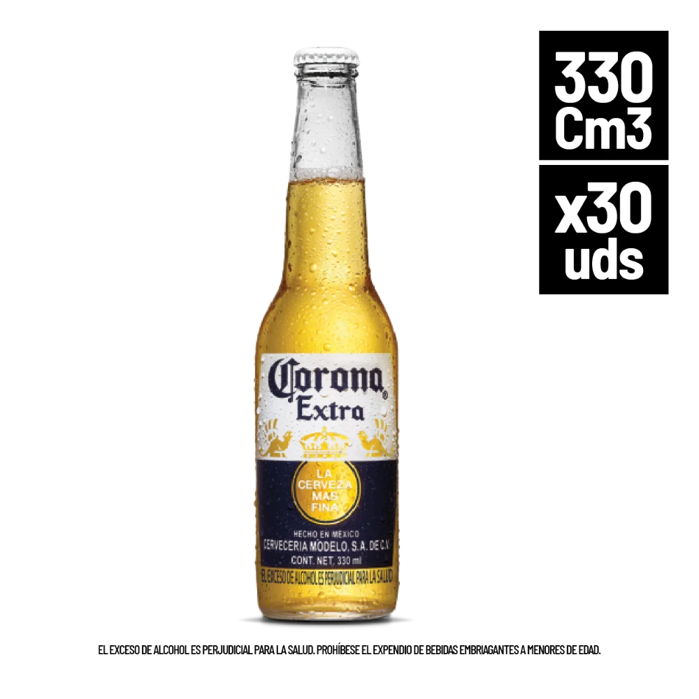 Cerveza Corona Retornable 330cm3 x30 uds