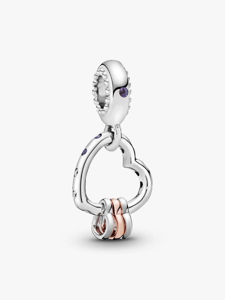 CHARM DE CORAZON CON TRES CORAZONES