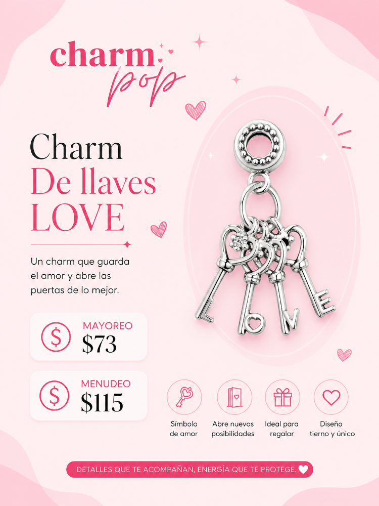 CHARM DE LLAVES COLGANTES LOVE
