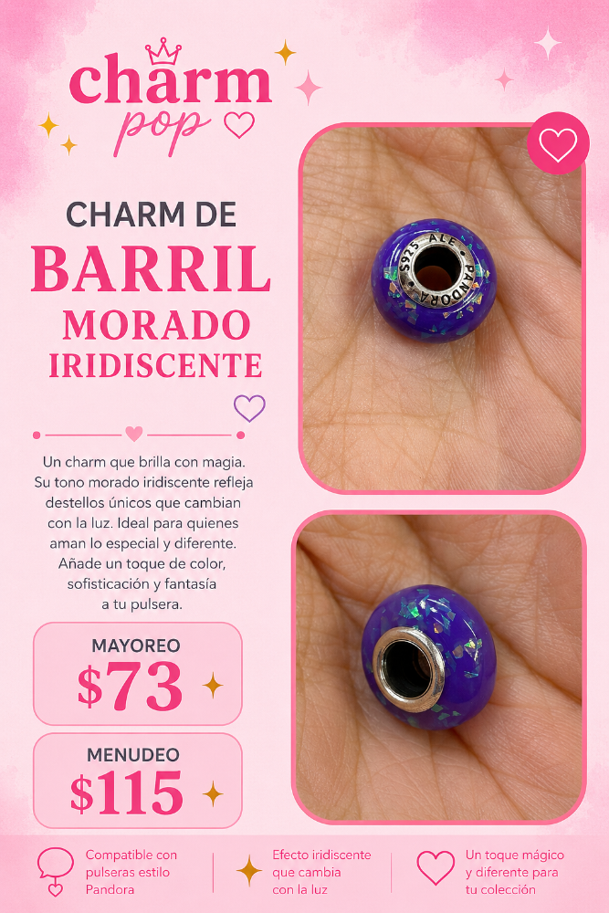 CHARM DE BARRIL MORADO IRIDISCENTE