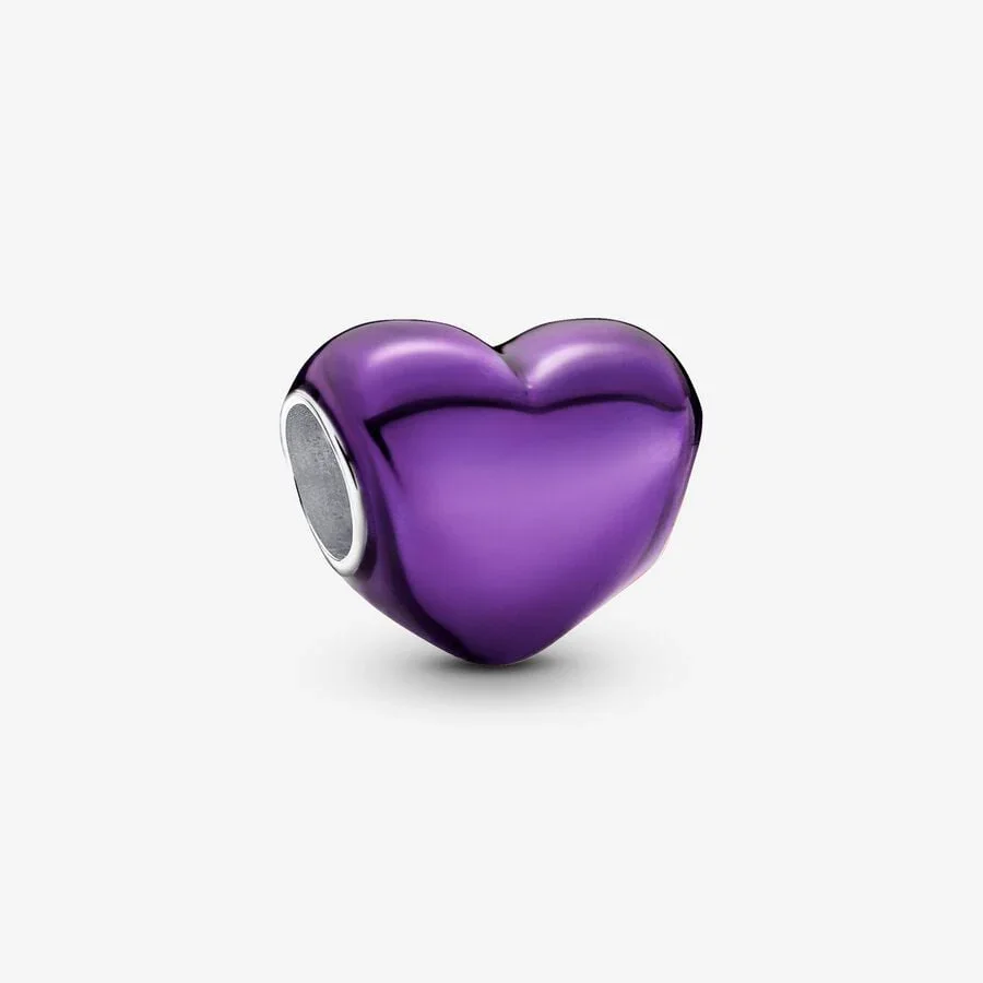 CHARM CORAZON MORADO LISO