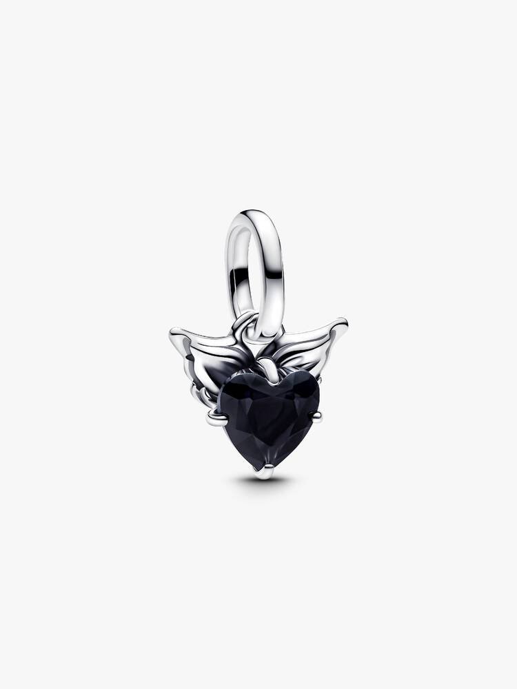 CHARM DE CORAZON MINI NEGRO ALADO
