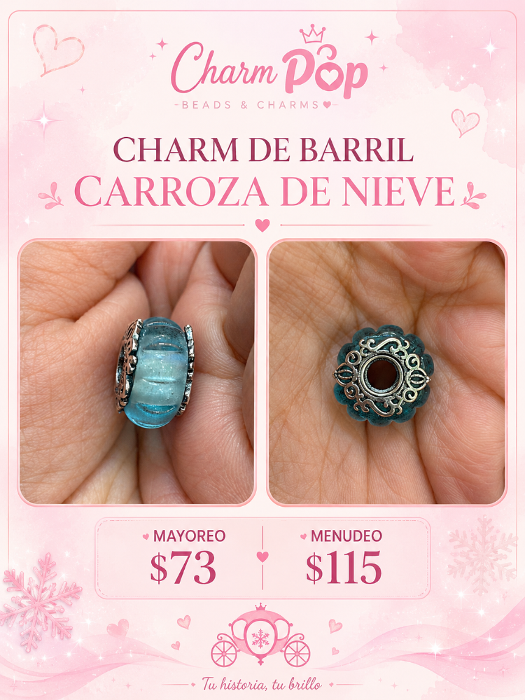 CHARM BARRIL CARROZA DE NIEVE