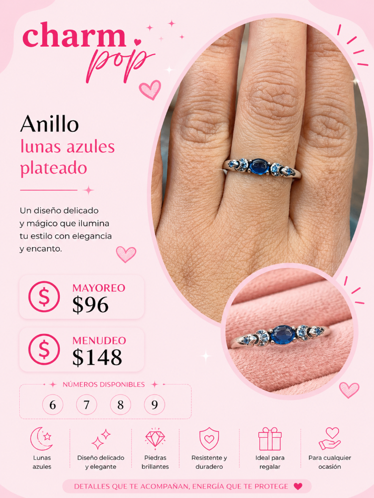 ANILLO DE LUNAS DE PRINCESA JAZMIN PLATEADO AJAL96