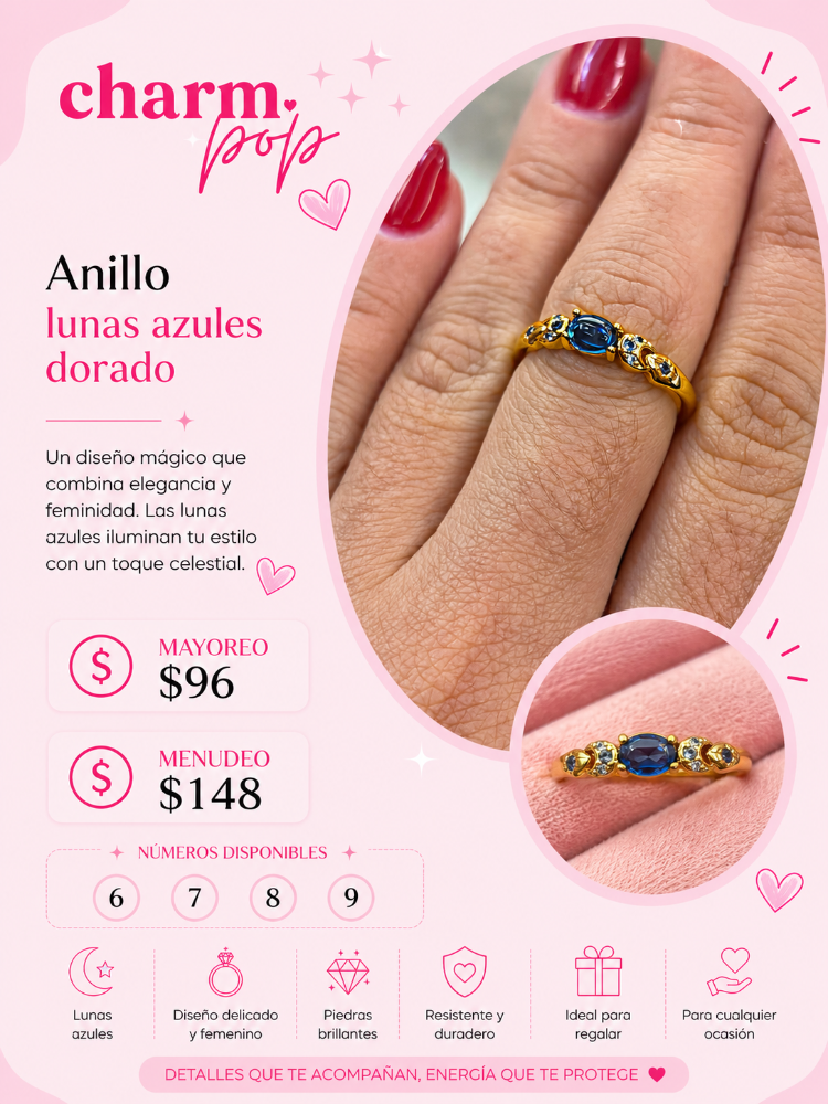 ANILLO DE LUNAS DE PRINCESA JAZMIN DORADO AJALD96