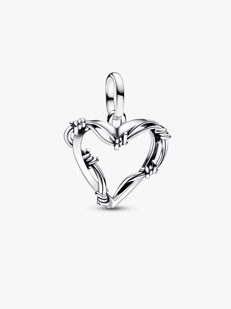 CHARM DE CORAZON ALAMBRE PUAS PLATEADO