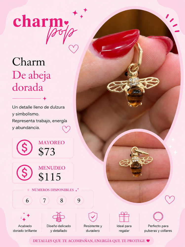CHARM COLGANTE DE ABEJA DORADA