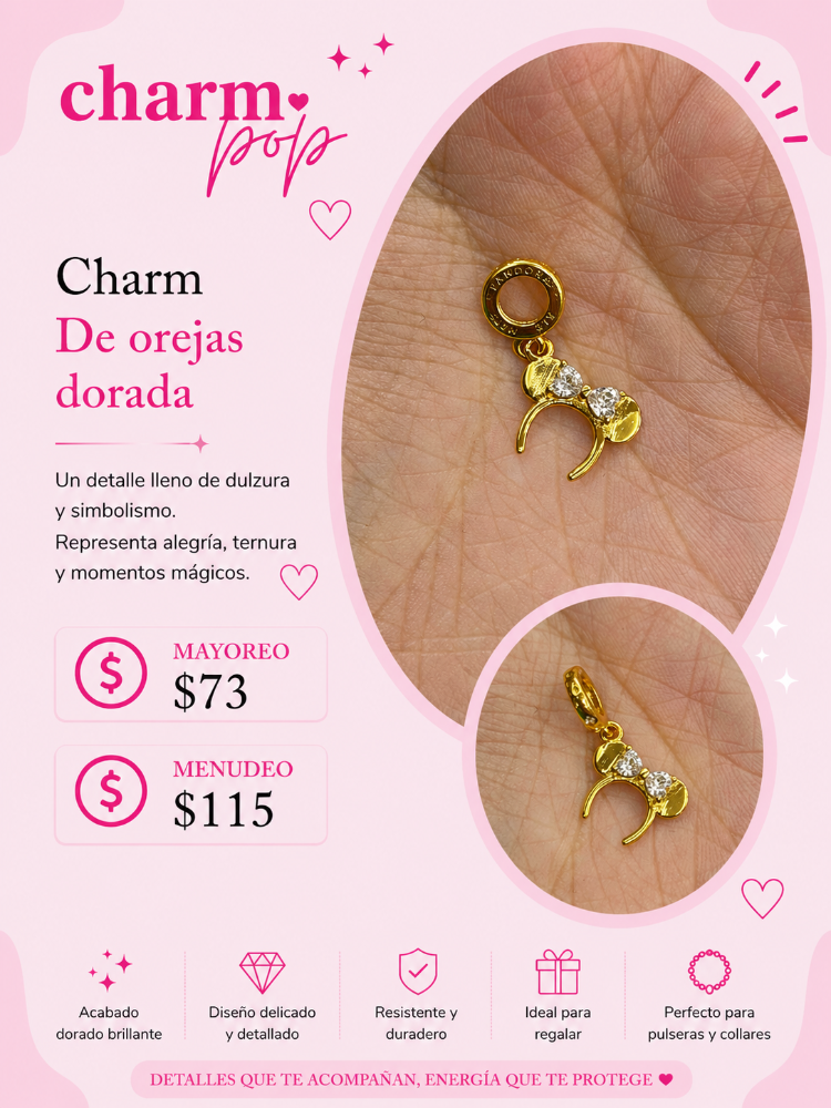 Charm de diadema de orejas de Minnie Mouse