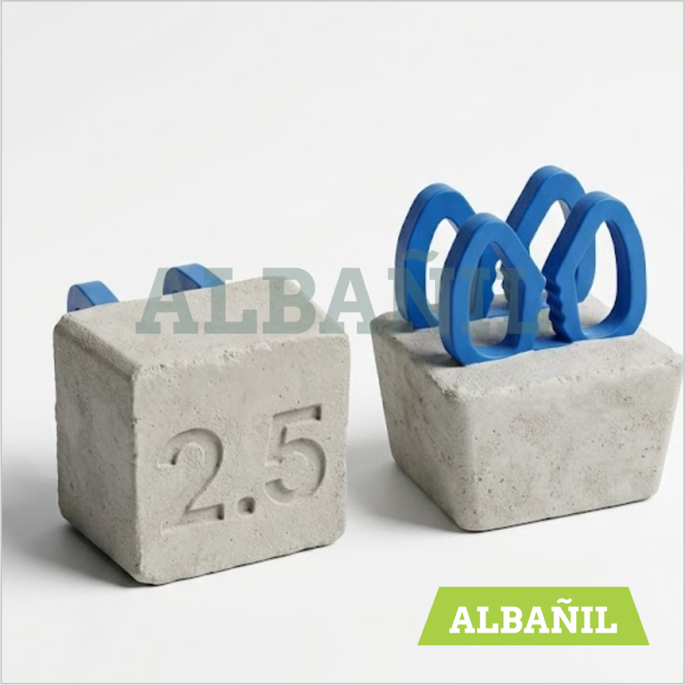 Dado de concreto de 2.50 cm