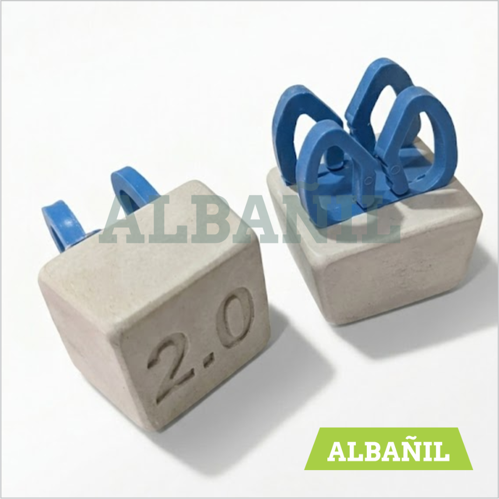Dado de concreto de 2.00 cm