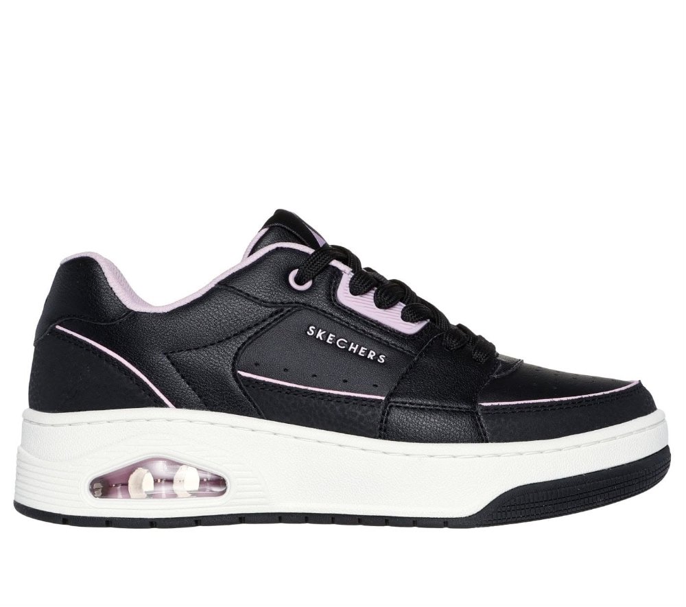 357408 Zapatillas Skechers Negras con Detalles Rosados