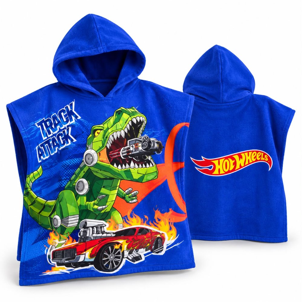 6HTW5070001 TOALLA PONCHO HOTWHEELS