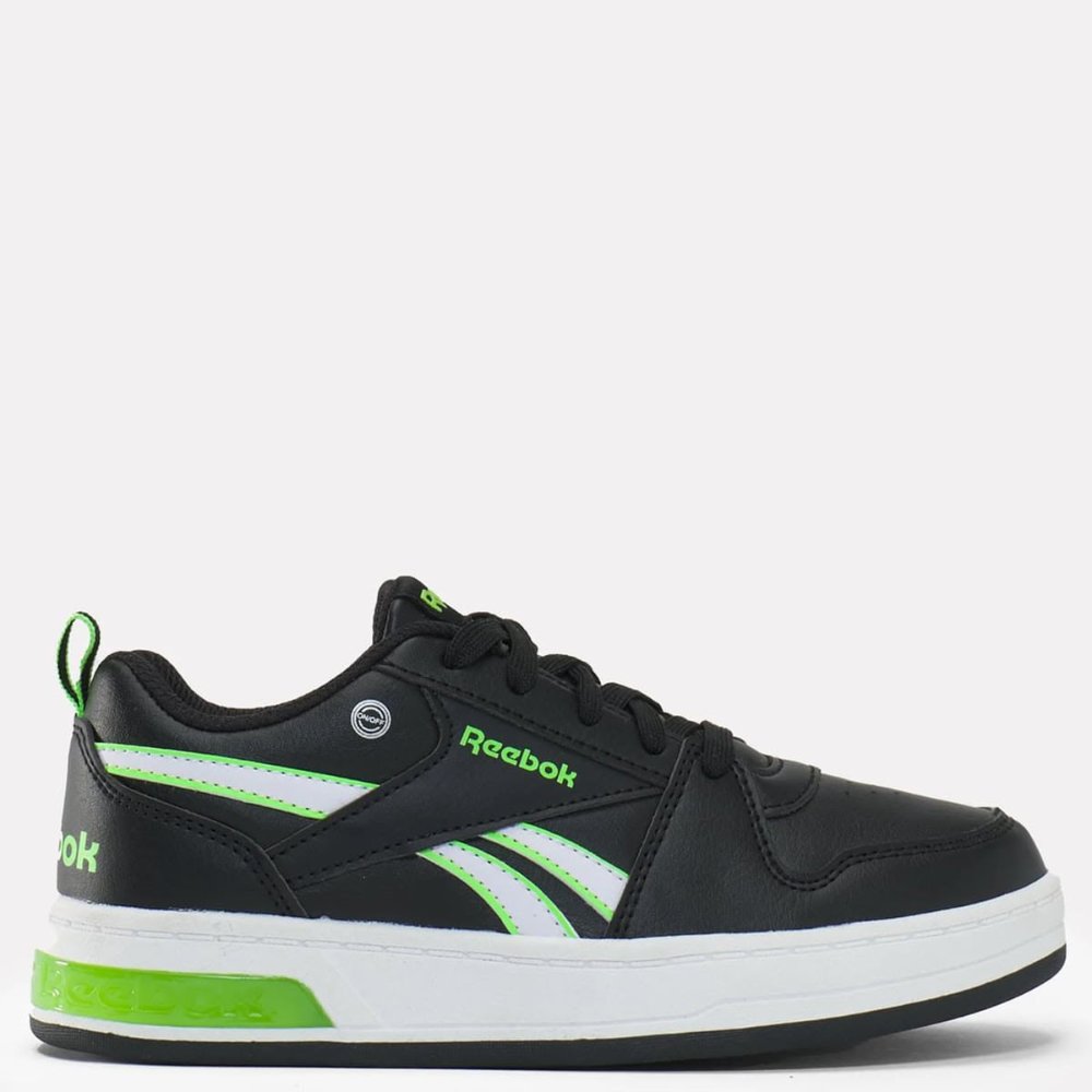 100209350 Zapatillas Urbanas Reebok Negras con Detalles Verde Neón y Blanco