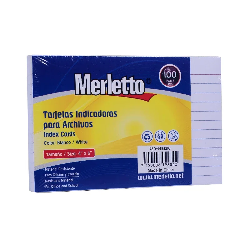 FICHAS ESCOLARES 3X5 RAYADA