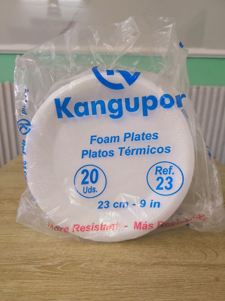 Platos Icopor 23cm x 20