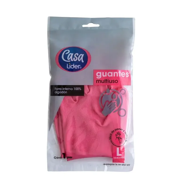 Guantes Multiuso Rosa Casa Líder Talla L