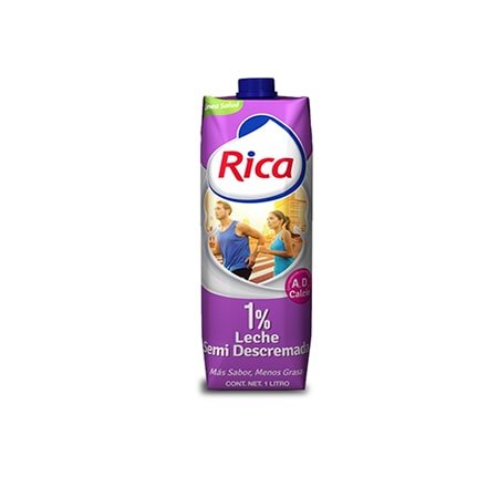 Leche Descremada Rica 1% Litro